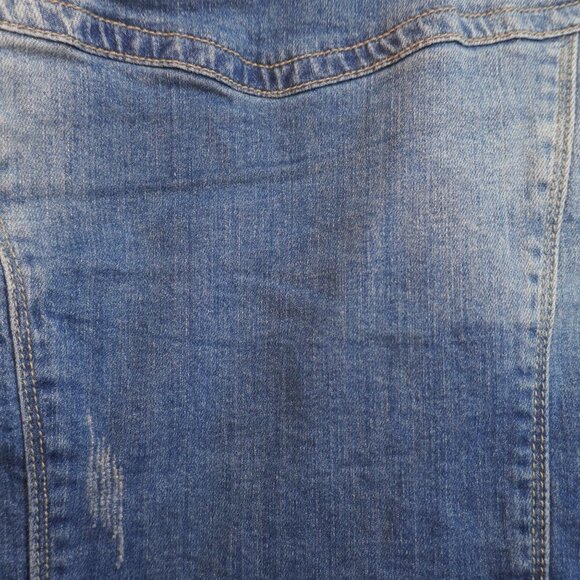 Denim Girls Mid Wash Distressed Button Down Casual Jean Jacket Size Medium - Picture 5 of 7